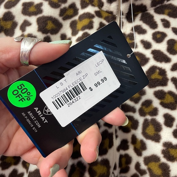 Ariat ladies cheetah print 1/4 zip fleece ariattek nwt - Picture 4 of 6